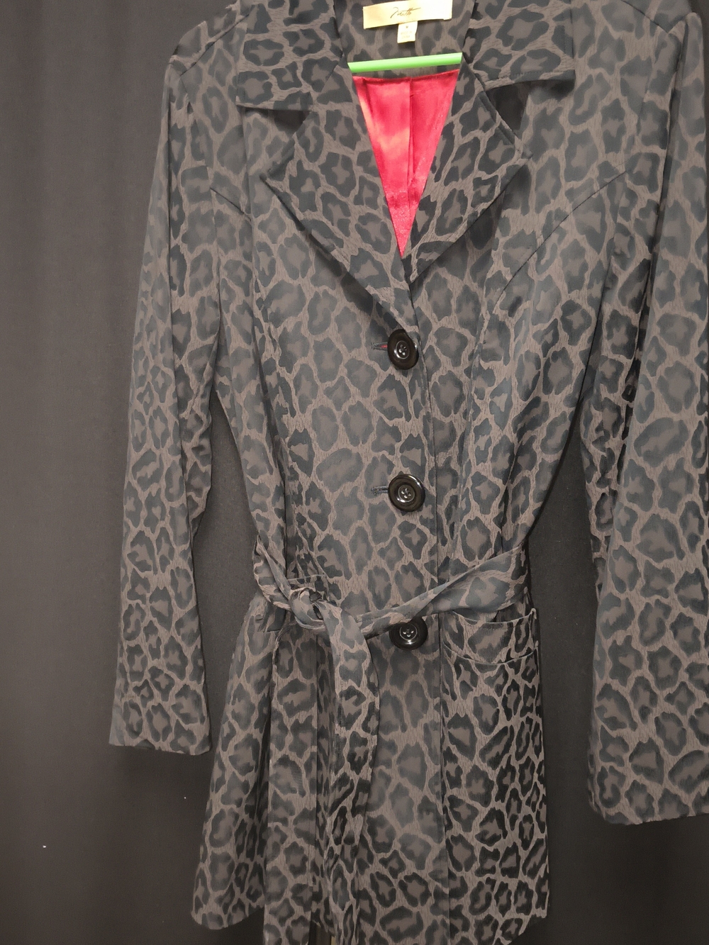 Motto Leopard Print Trench Coat